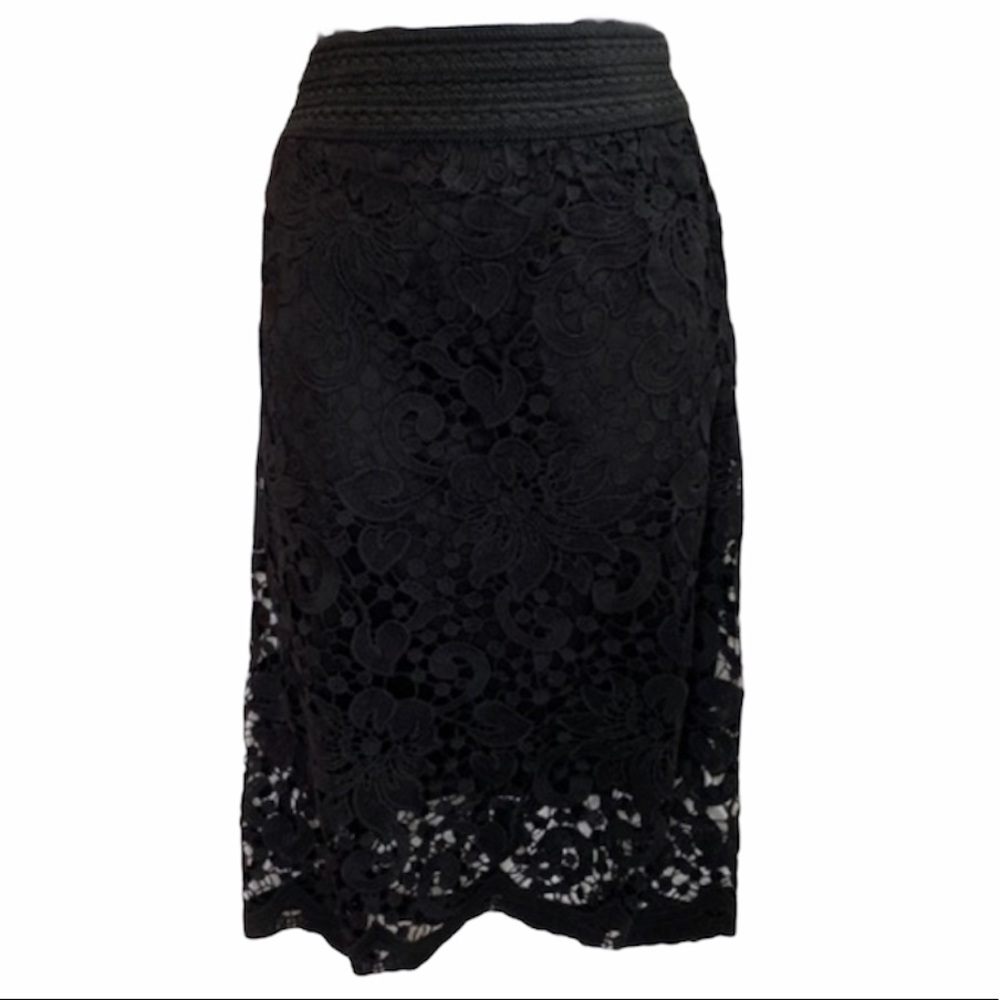 Lace Overlay Skirt Black Medium